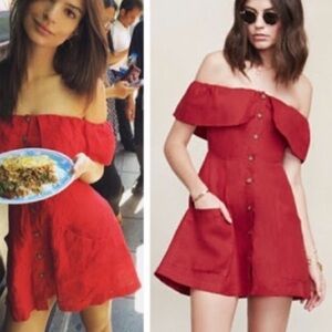 Reformation Red Linen Botanica Dress 4